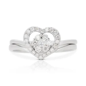 White Gold Heart Ring