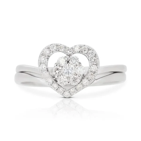 White Gold Heart Ring