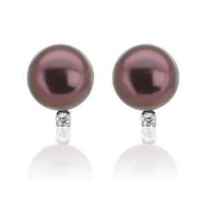 Black Pearl Stud Earrings