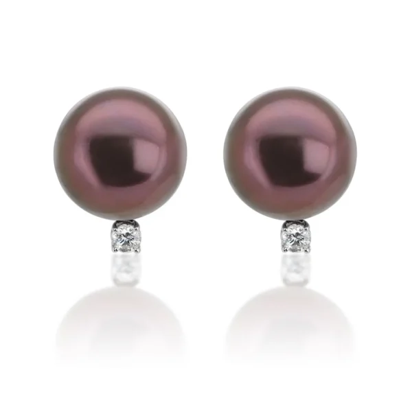 Black Pearl Stud Earrings