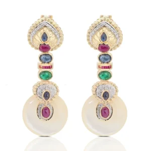 Gemstone and Diamond Drop Earrings