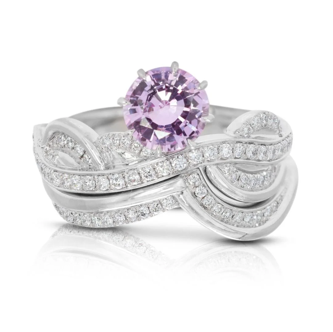 Sapphire and Diamond Pave Ring