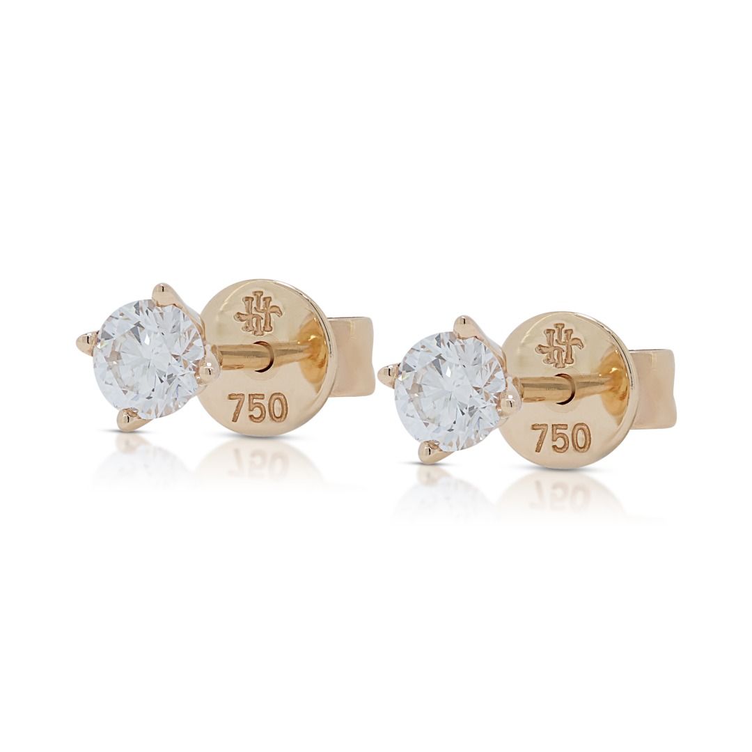 Elegant 0.34ct Diamond Stud Earrings in 18K Rose Gold | Dianoche ...
