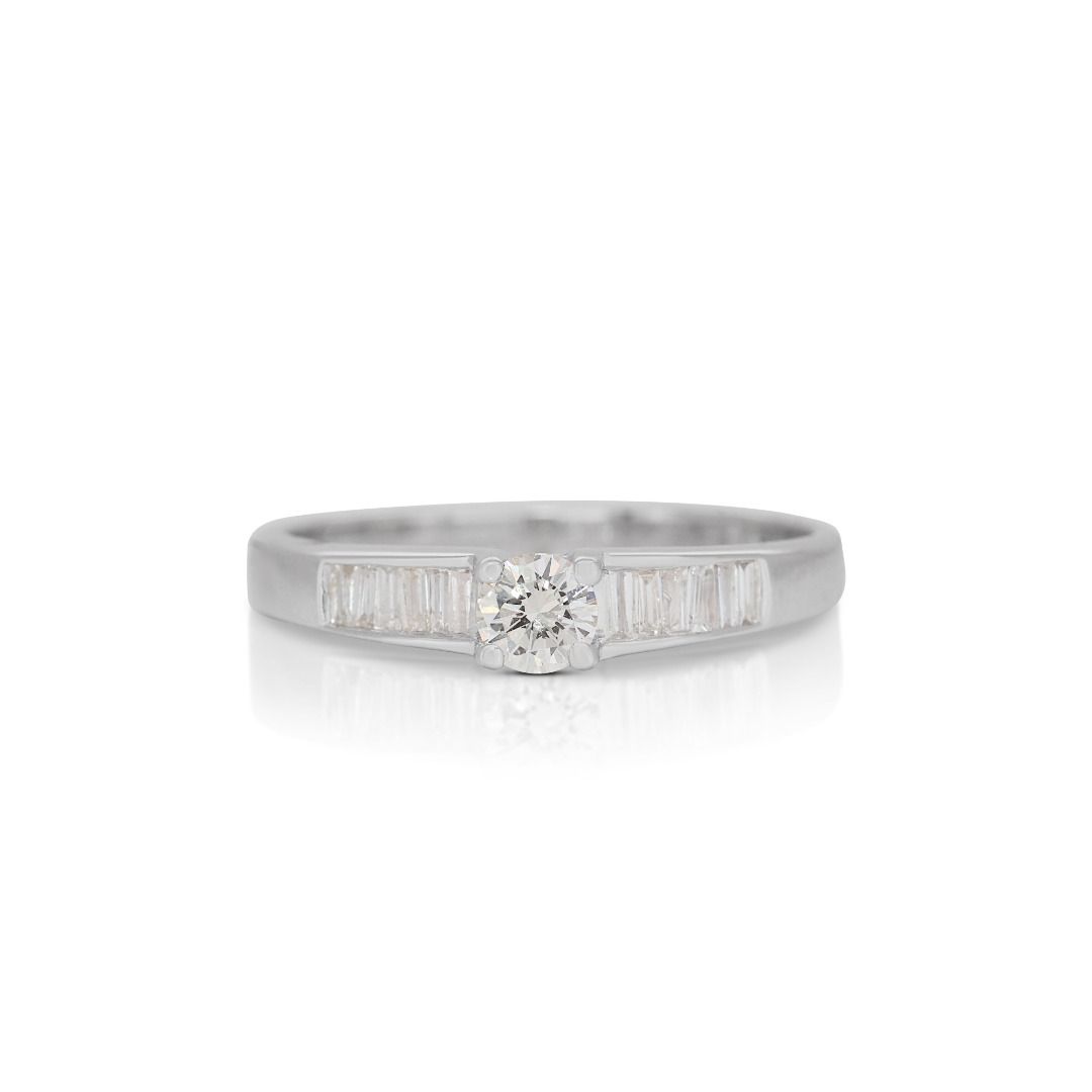 18K White Gold Ring with 0.22ct Diamond | Dianoche Diamond & Jewelry